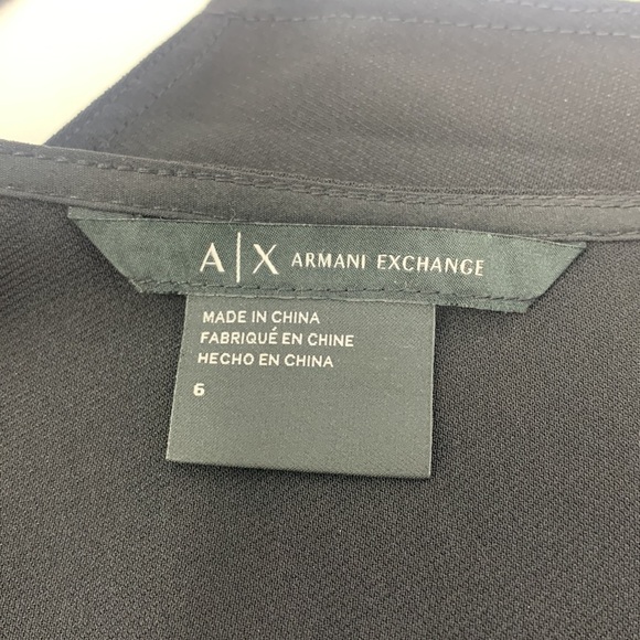 ARMANI EXCHANGE off shoulder Sleeve Dress size 6 Black color with lace - Picture 7 of 13
